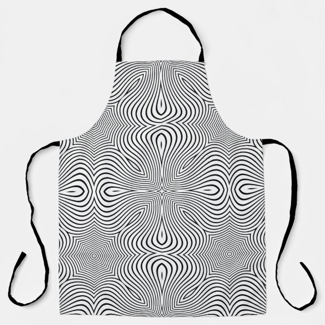 Abstract pattern of wavy stripes or rippled 3D rel Apron (Front)