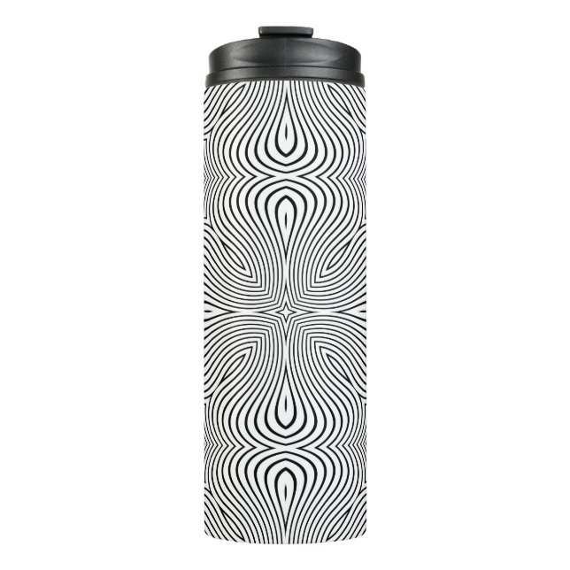 Abstract pattern of wavy stripes or rippled 3D rel Thermal Tumbler (Front)