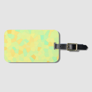 Abstract pattern of yellow and green shapes luggage tag