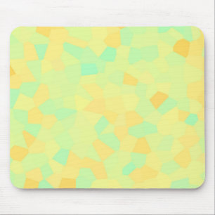 Abstract pattern of yellow and green shapes mouse mat