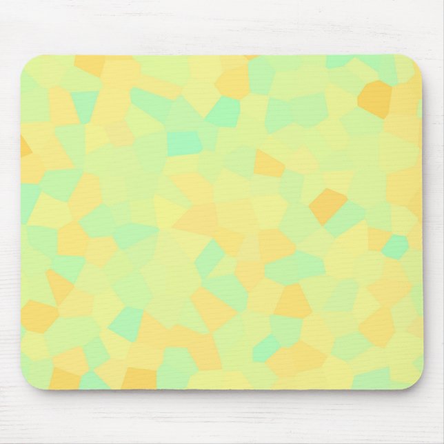 Abstract pattern of yellow and green shapes mouse mat (Front)