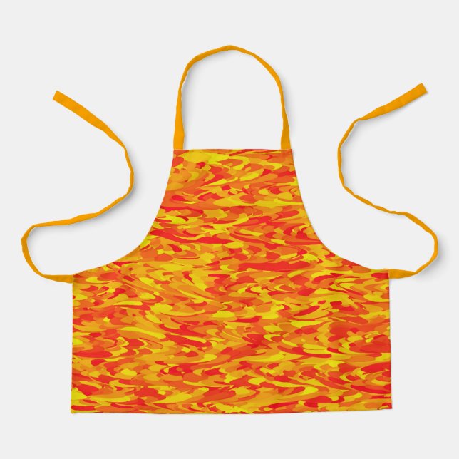 Abstract Pattern Orange Red Yellow Apron (Front)