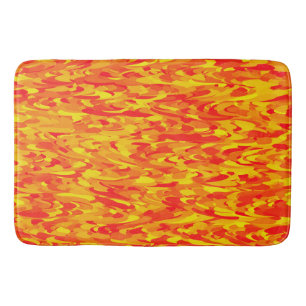 Abstract Pattern Orange Red Yellow Bath Mat