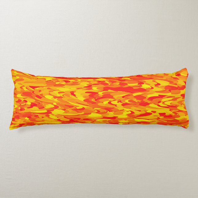 Abstract Pattern Orange Red Yellow Body Cushion (Front)