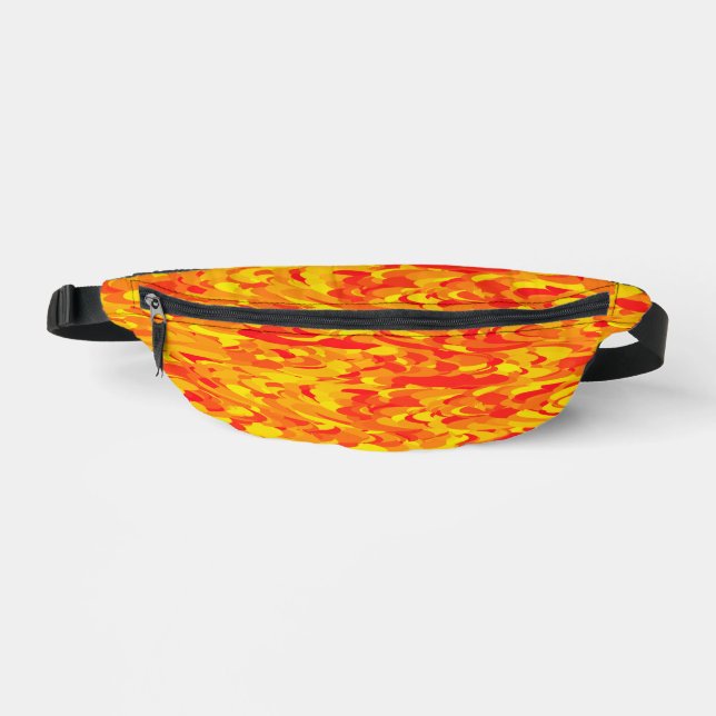 Abstract Pattern Orange Red Yellow Bum Bags (Front)