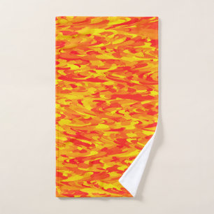 Abstract Pattern Orange Red Yellow Hand Towel