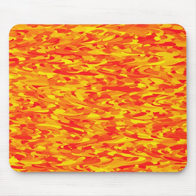 Abstract Pattern Orange Red Yellow Mouse Mat (Front)