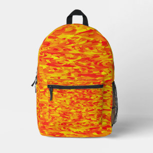 Abstract Pattern Orange Red Yellow Printed Backpack