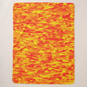 Abstract Pattern Orange Red Yellow Sherpa Blanket
