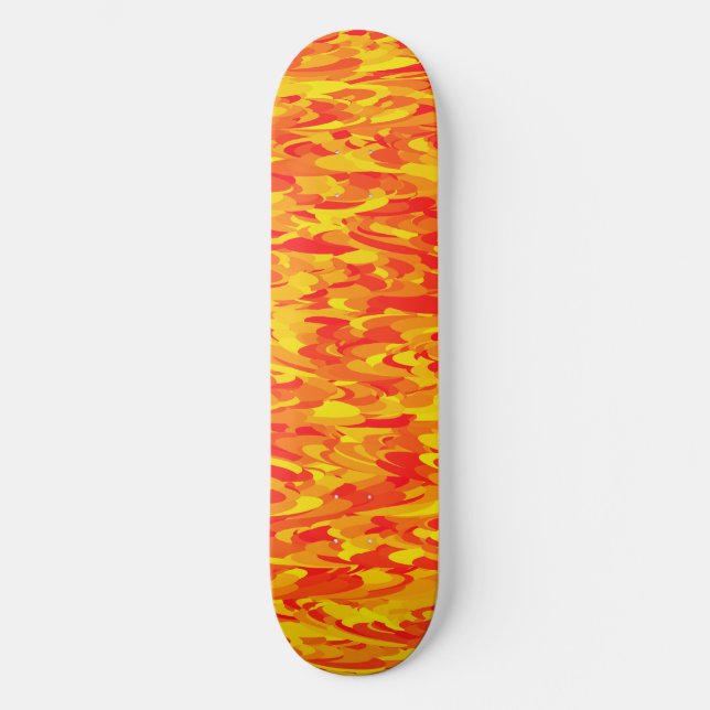 Abstract Pattern Orange Red Yellow Skateboard (Front)