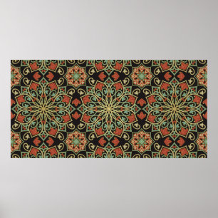 Abstract pattern. Oriental colour background.  Poster
