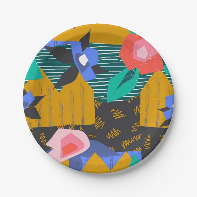 Abstract pattern paper plate (Front)
