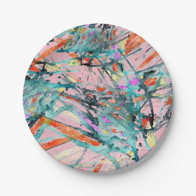 Abstract pattern paper plate (Front)