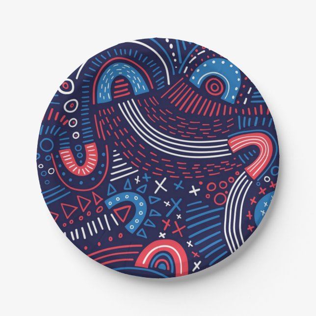 Abstract pattern paper plate (Front)