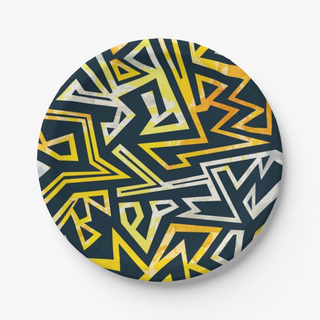 Abstract pattern paper plate (Front)