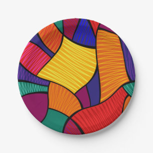 Abstract pattern paper plate