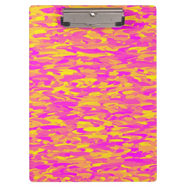 Abstract Pattern Pink Yellow Orange Clipboard (Front)
