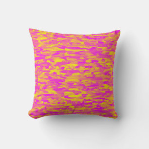 Abstract Pattern Pink yellow Orange Cushion