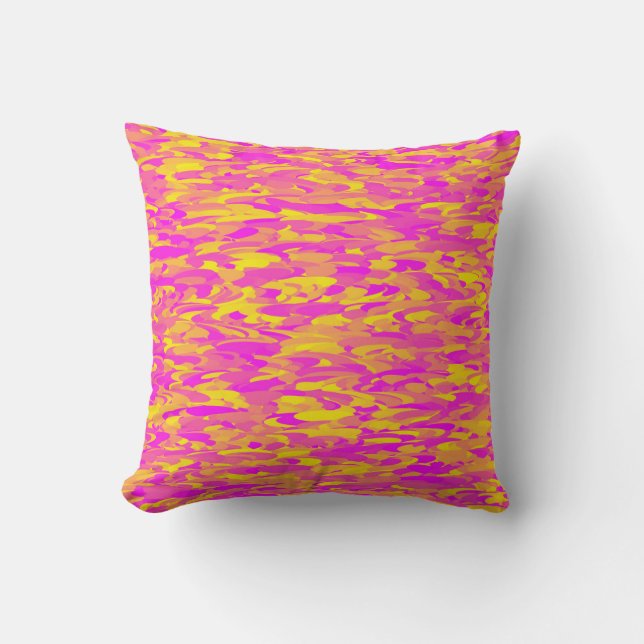 Abstract Pattern Pink yellow Orange Cushion (Front)