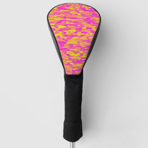 Abstract Pattern Pink Yellow Orange Golf Head Cover