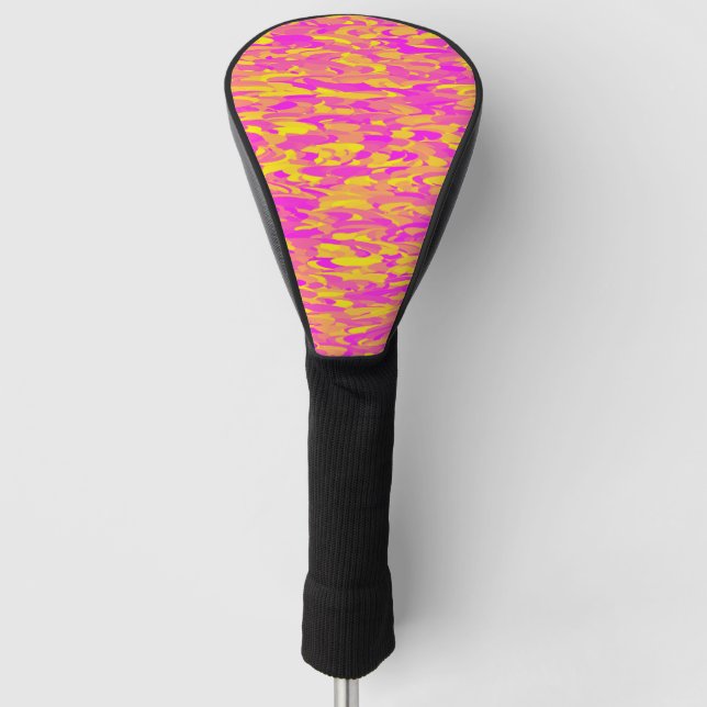 Abstract Pattern Pink Yellow Orange Golf Head Cover (Front)