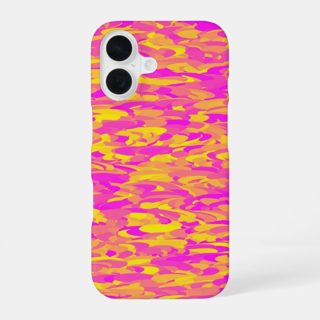 Abstract Pattern Pink Yellow Orange iPhone 16 Case (Back)