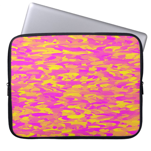 Abstract Pattern Pink Yellow Orange Laptop Sleeve (Front)