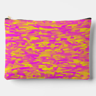 Abstract Pattern Pink Yellow Orange Large Accessory Pouch