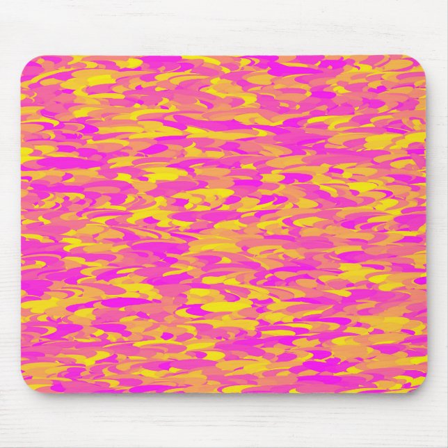 Abstract Pattern Pink Yellow Orange Mouse Mat (Front)