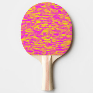 Abstract Pattern Pink Yellow Orange Ping Pong Paddle