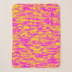 Abstract Pattern Pink Yellow Orange Sherpa Blanket