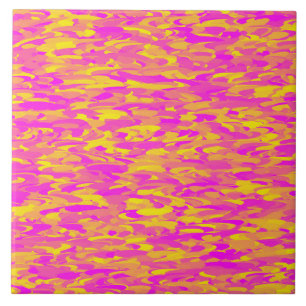 Abstract Pattern Pink Yellow Orange Tile