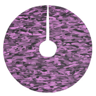 Abstract Pattern Purple Black Brushed Polyester Tree Skirt