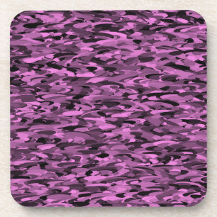 Abstract Pattern Purple Black Coaster
