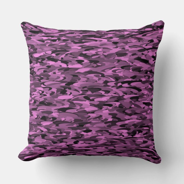 Abstract Pattern Purple Black Cushion (Front)