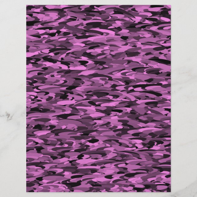 Abstract Pattern Purple Black Custom Letterhead (Front)