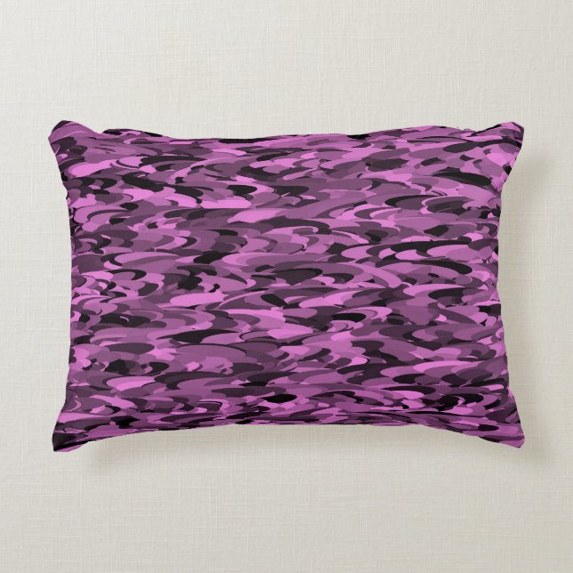 Abstract Pattern Purple Black Decorative Cushion (Front)
