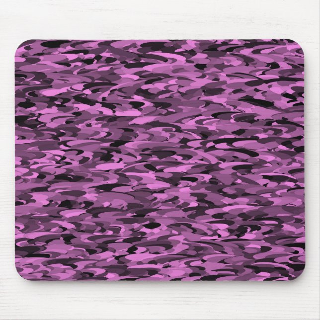 Abstract Pattern Purple Black Mouse Mat (Front)