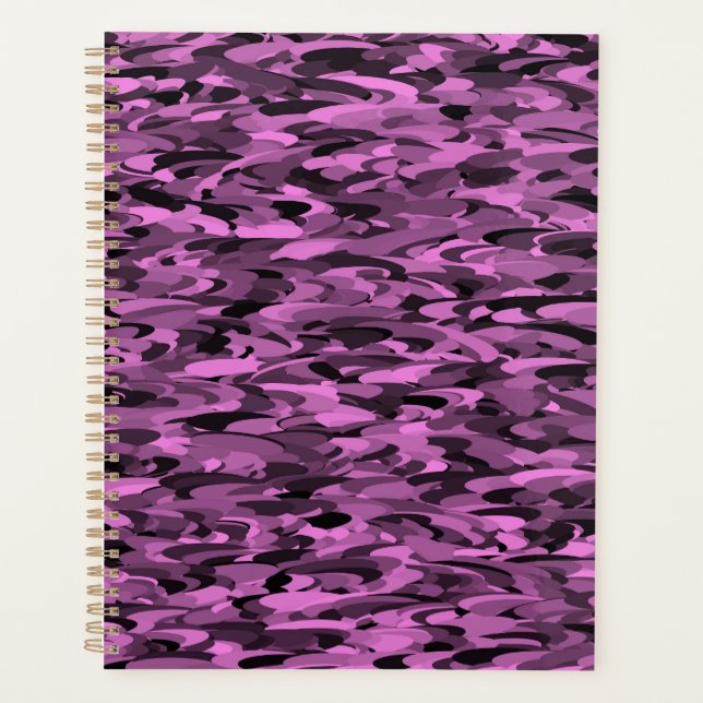 Abstract Pattern Purple Black Planner (Front)