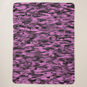 Abstract Pattern Purple Black Sherpa Blanket