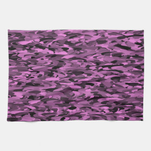 Abstract Pattern Purple Black Tea Towel