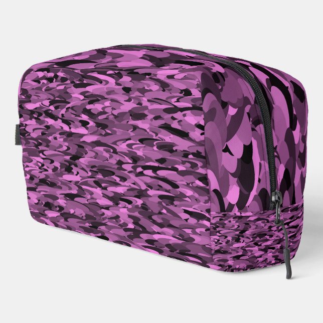 Abstract Pattern Purple Black Toiletry Bag (Right Corner)