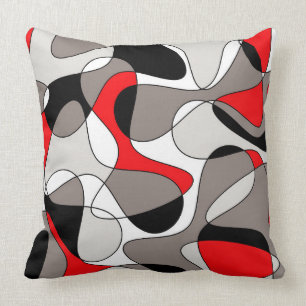 Abstract pattern - red and grey. cushion
