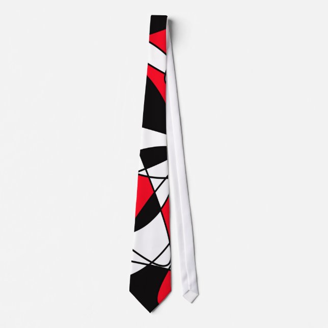 Abstract pattern - red and white. tie (Front)