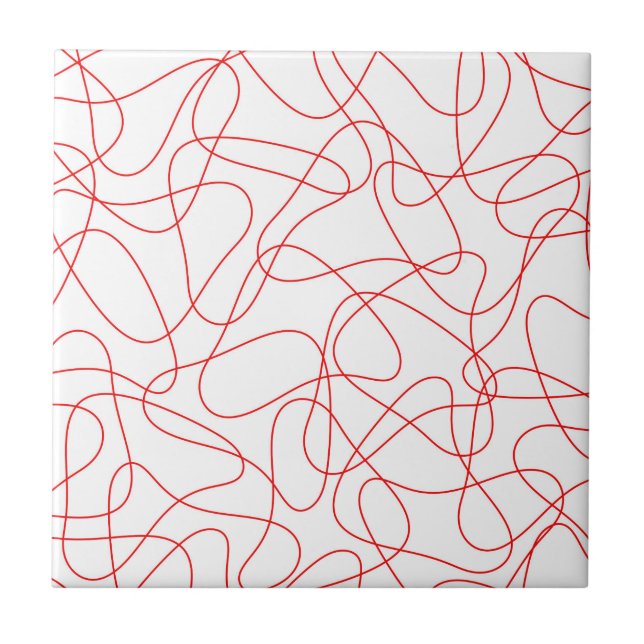 Abstract pattern - red and white. tile (Front)