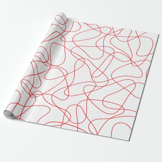 Abstract pattern - red and white. wrapping paper (Unrolled)