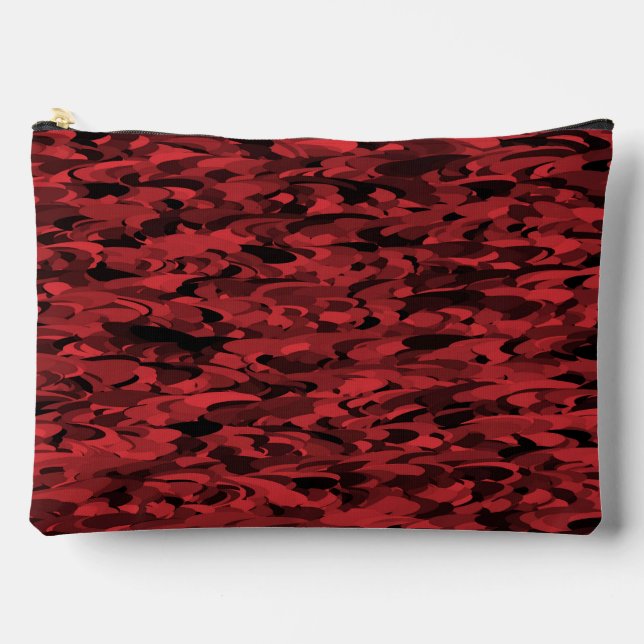 Abstract Pattern Red Black Accessory Pouch (Front)