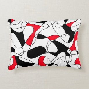 Abstract pattern - red, black and white. decorative cushion