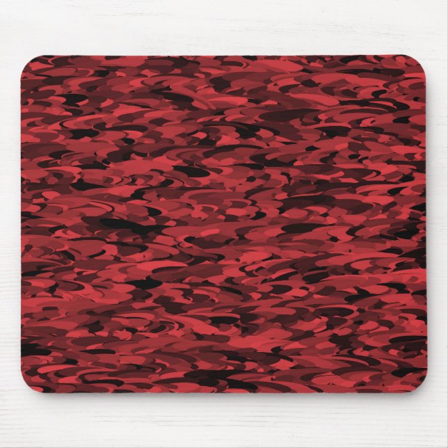 Abstract Pattern Red Black Mouse Mat (Front)