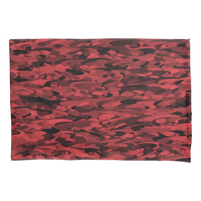 Abstract Pattern Red Black Pillowcase (Front-Left)